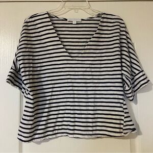 Striped V-Neck Women's Top